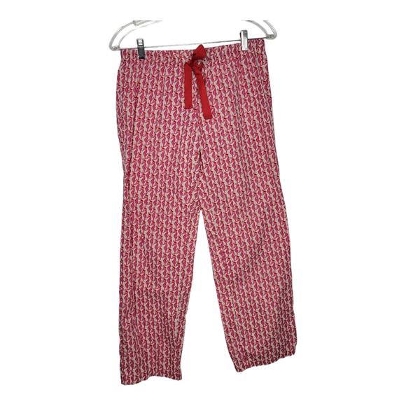 Vineyard Vines Christmas Pajama Pants Seahorse Santa hats Pink Women XXS - Picture 2 of 12